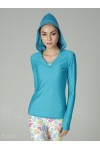 Monochrome Mew Hooded L/S Top Turquoise